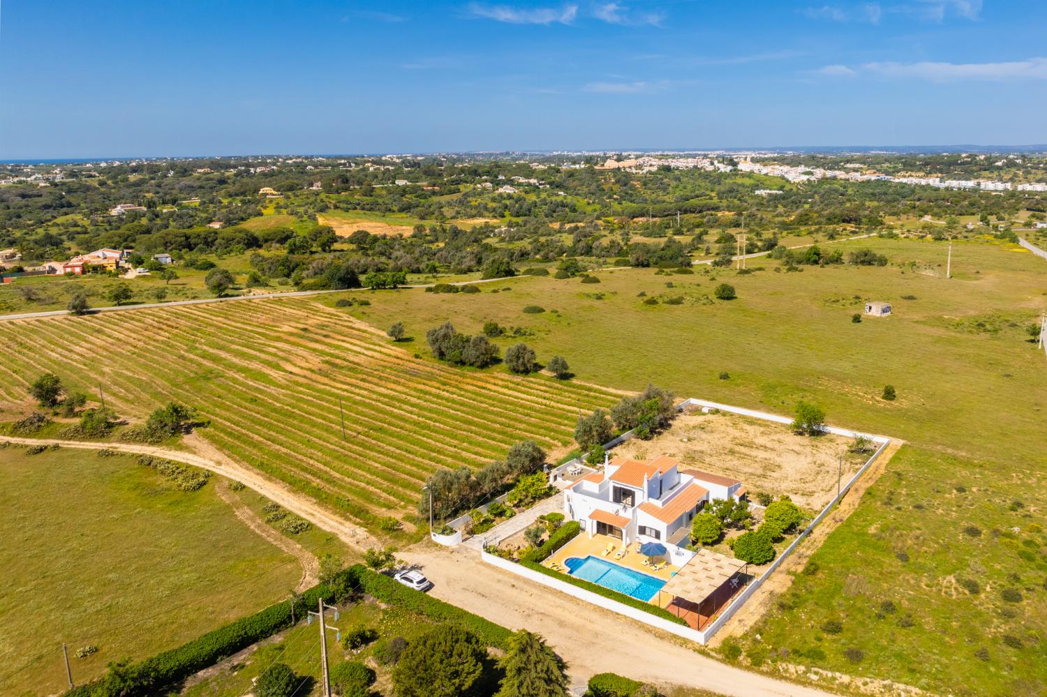 Aerial view of villa