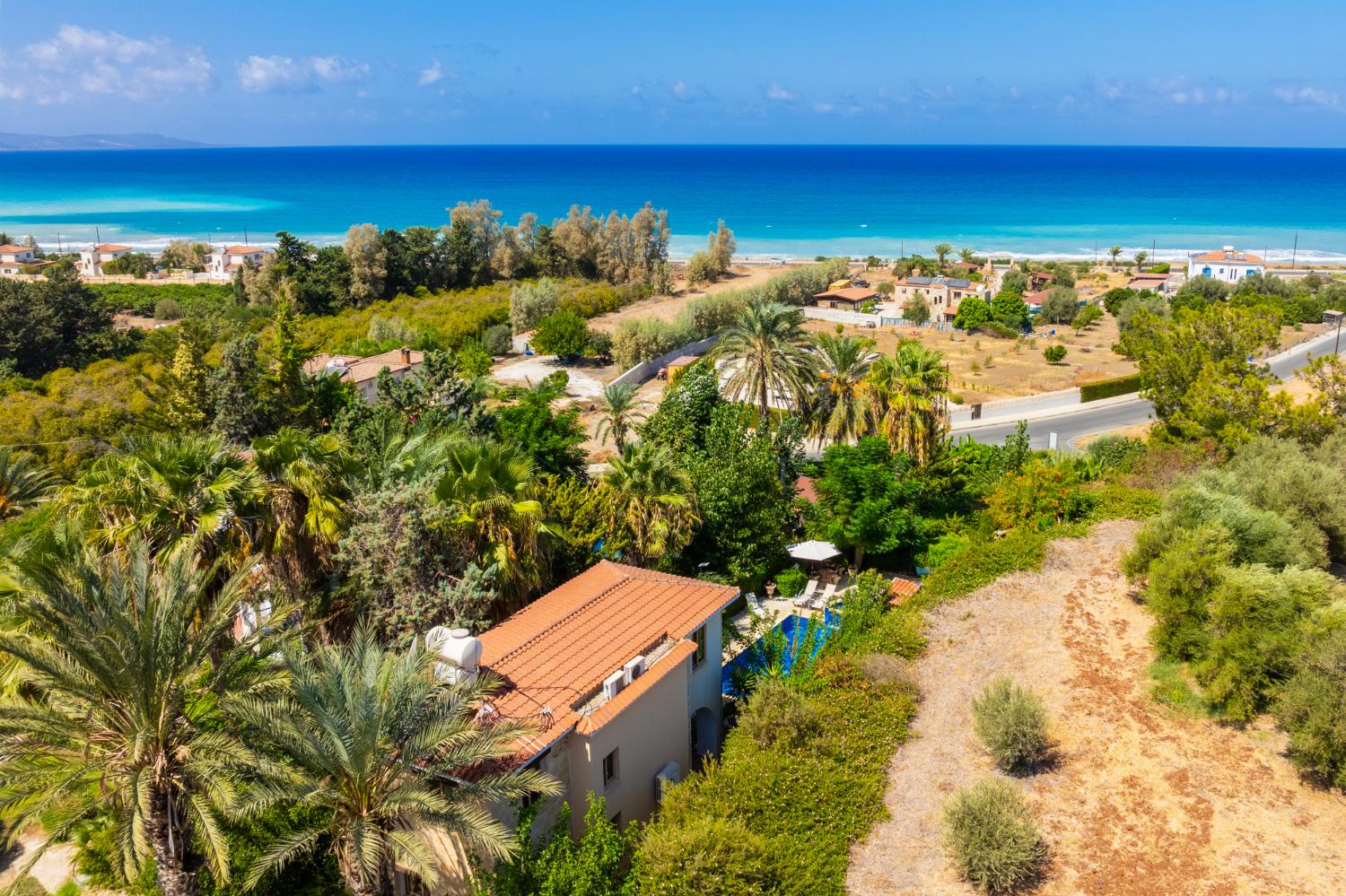 Aerial view of villa