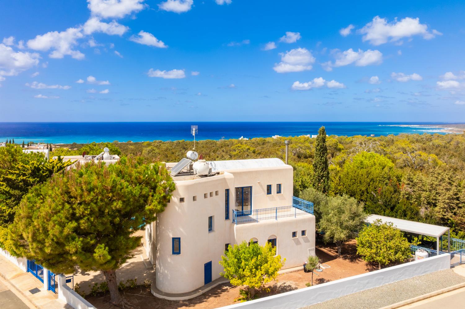 Aerial view of villa