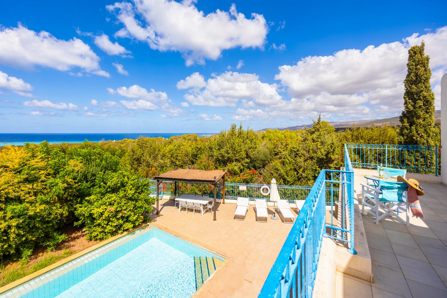 Upper terrace area with sea views