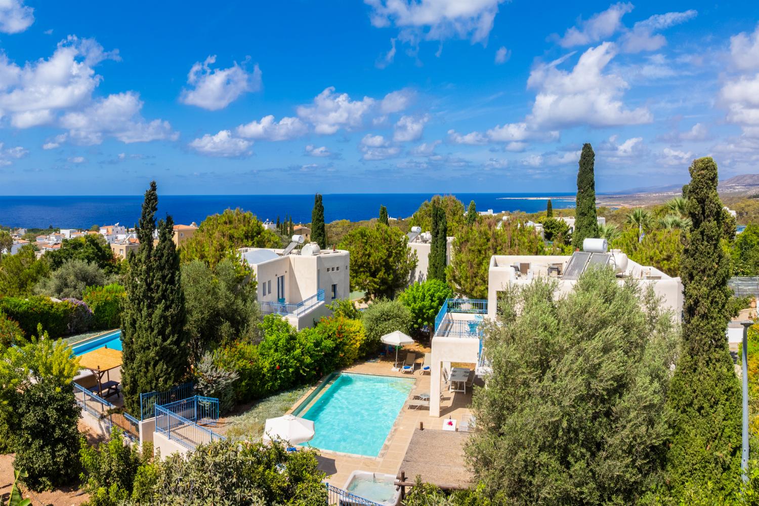 Aerial view of villa