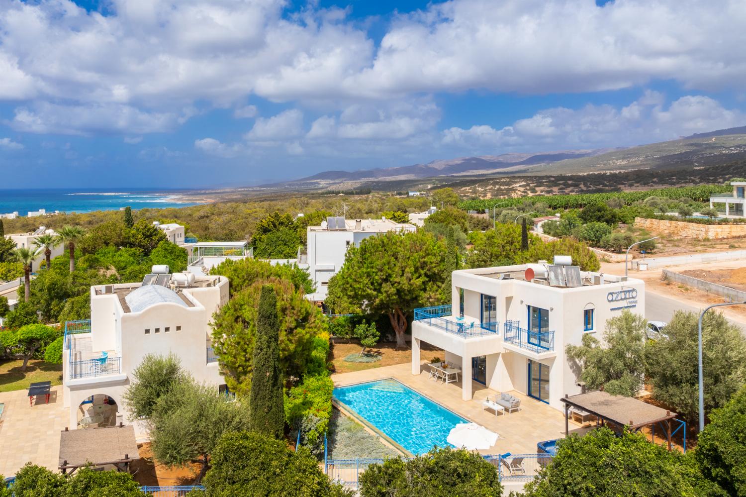 Aerial view of villa