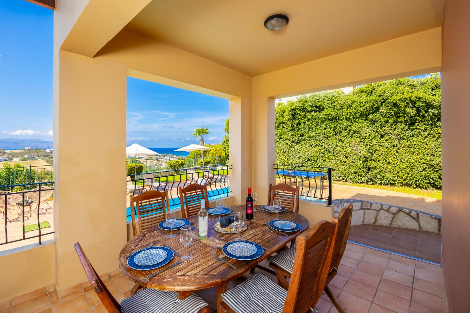 Sheltered terrace area with sea views