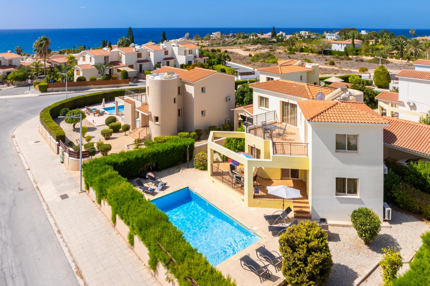 Aerial view of villa