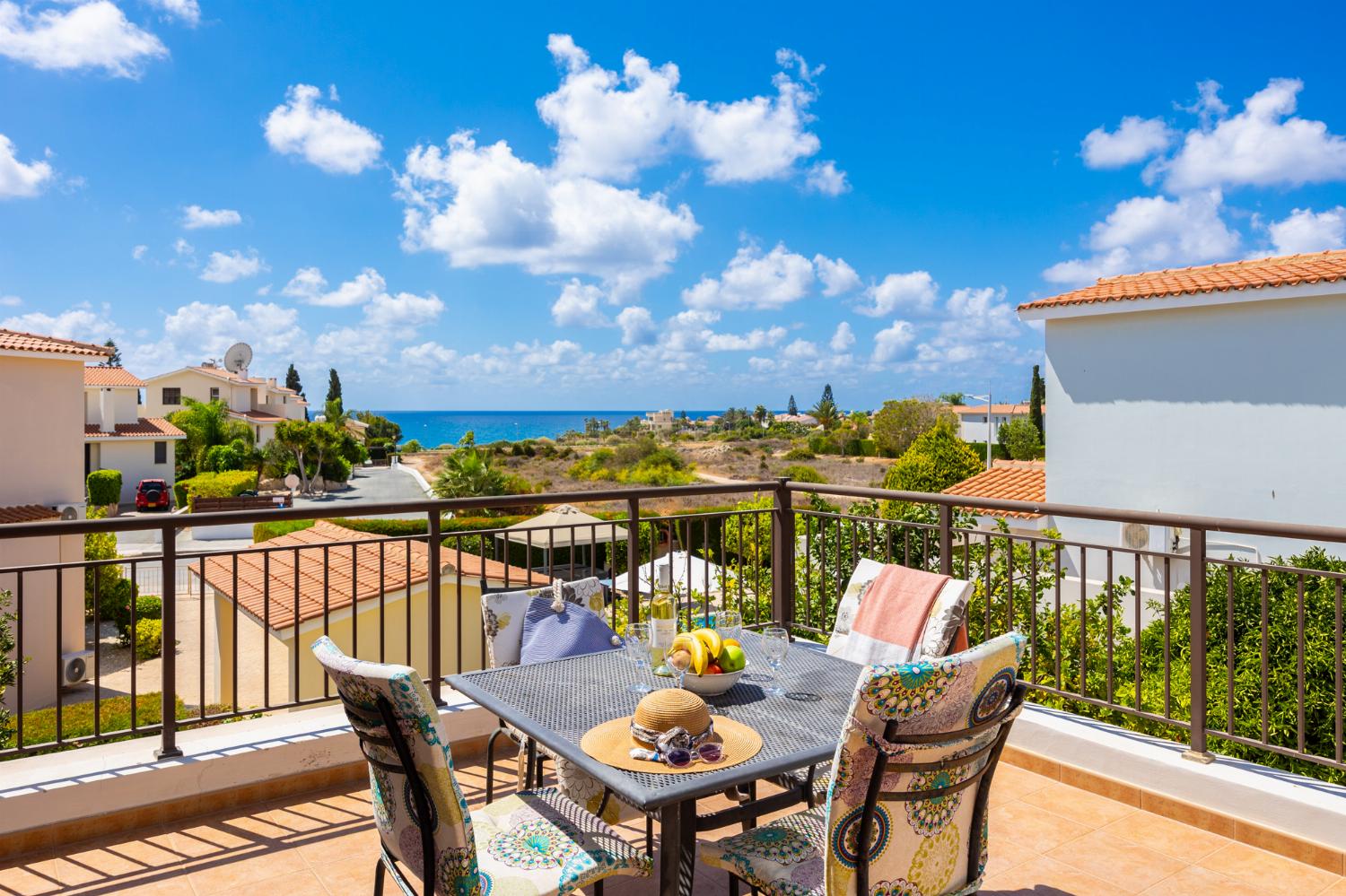 Upper terrace area with sea views