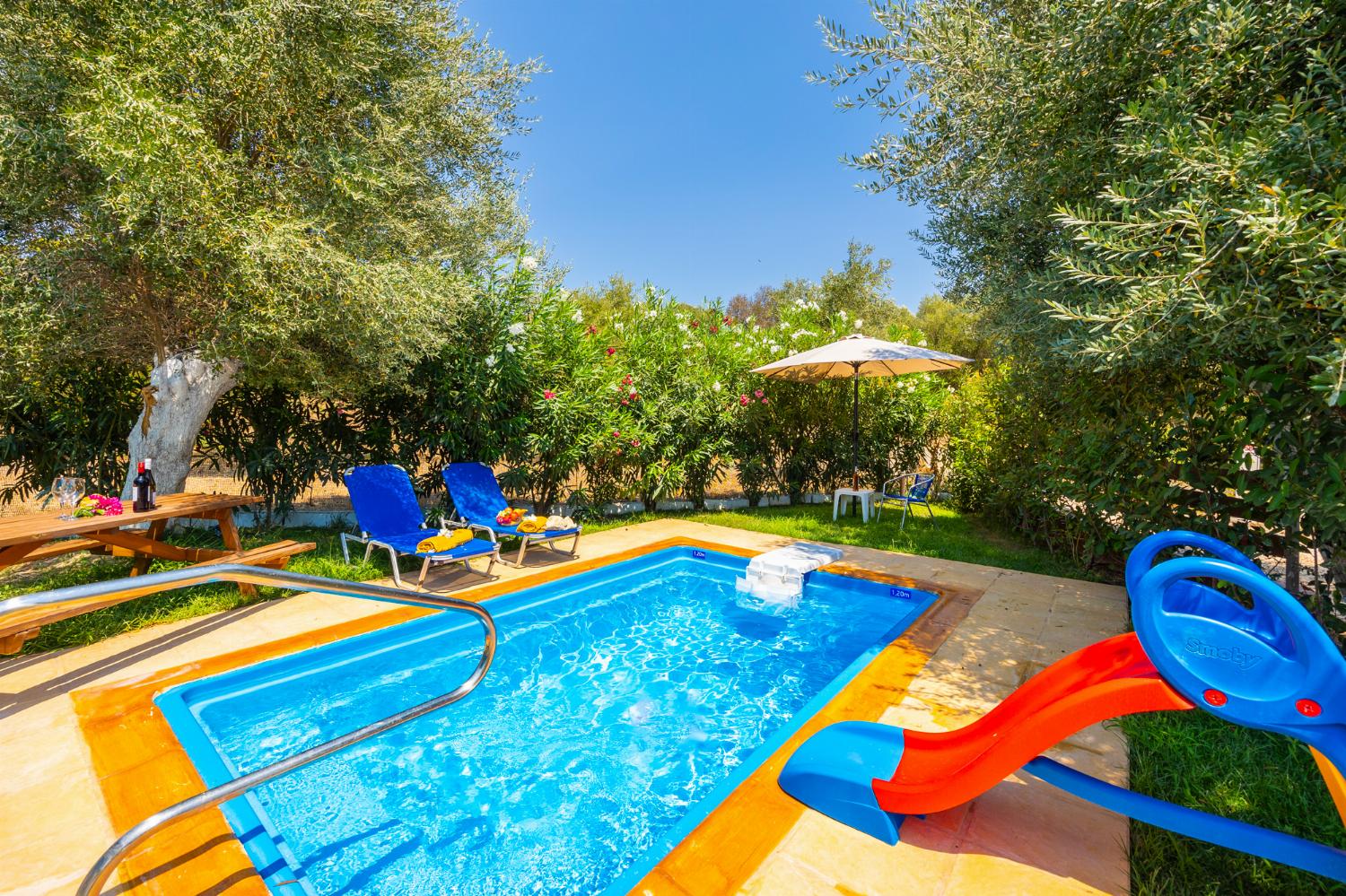 Private pool, terrace, and garden