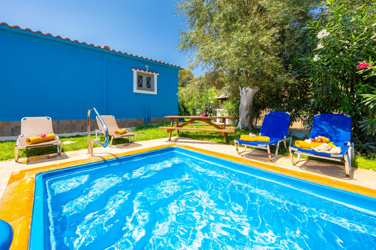 Private pool, terrace, and garden