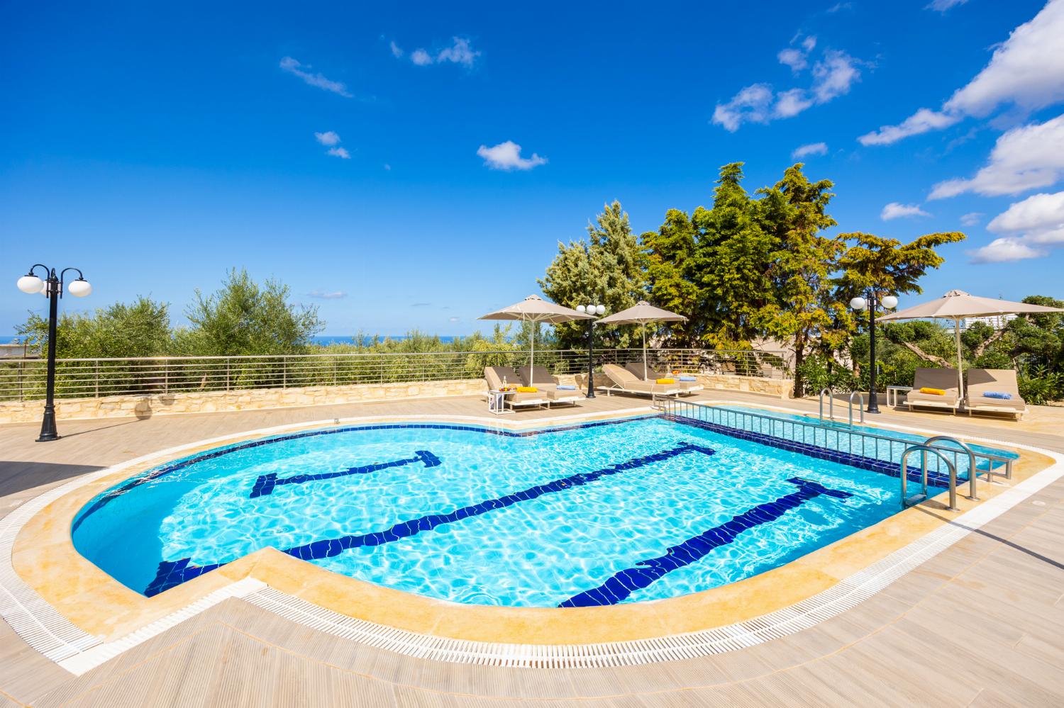 Private pool and terrace with sea views