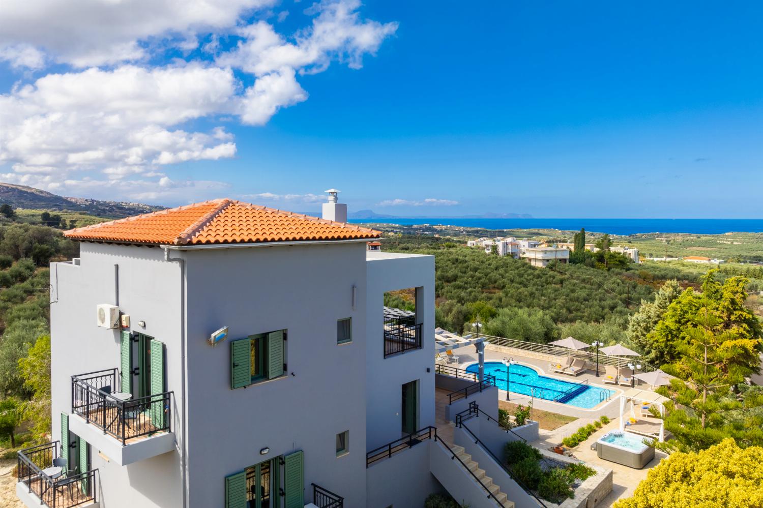 Aerial view of villa