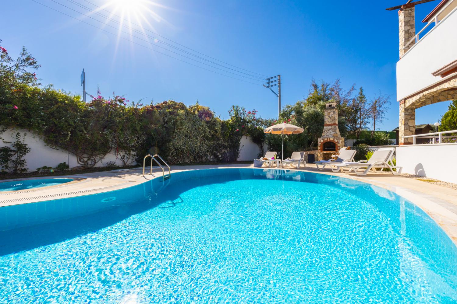 Private pool, terrace, and garden