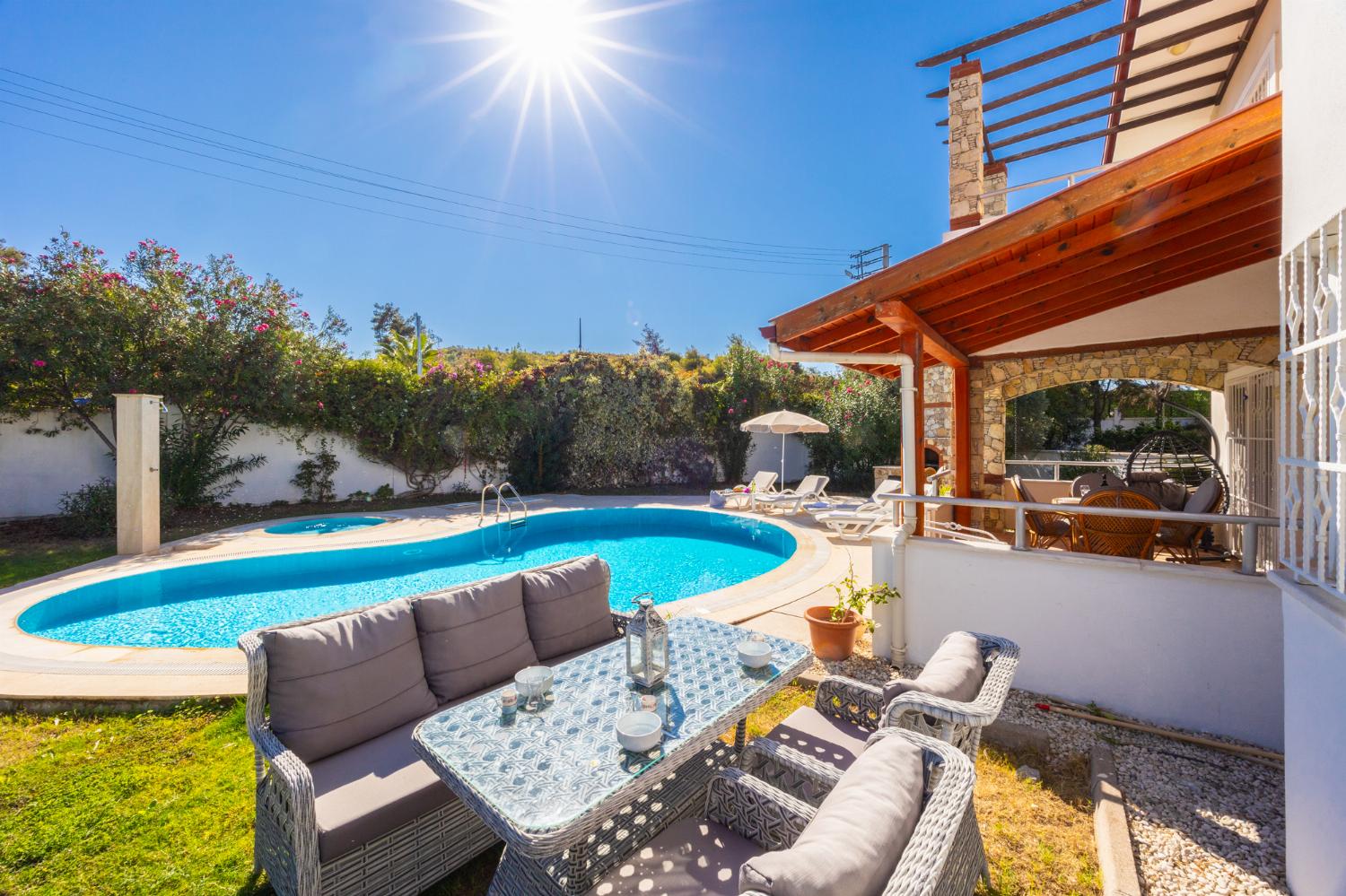 Private pool, terrace, and garden