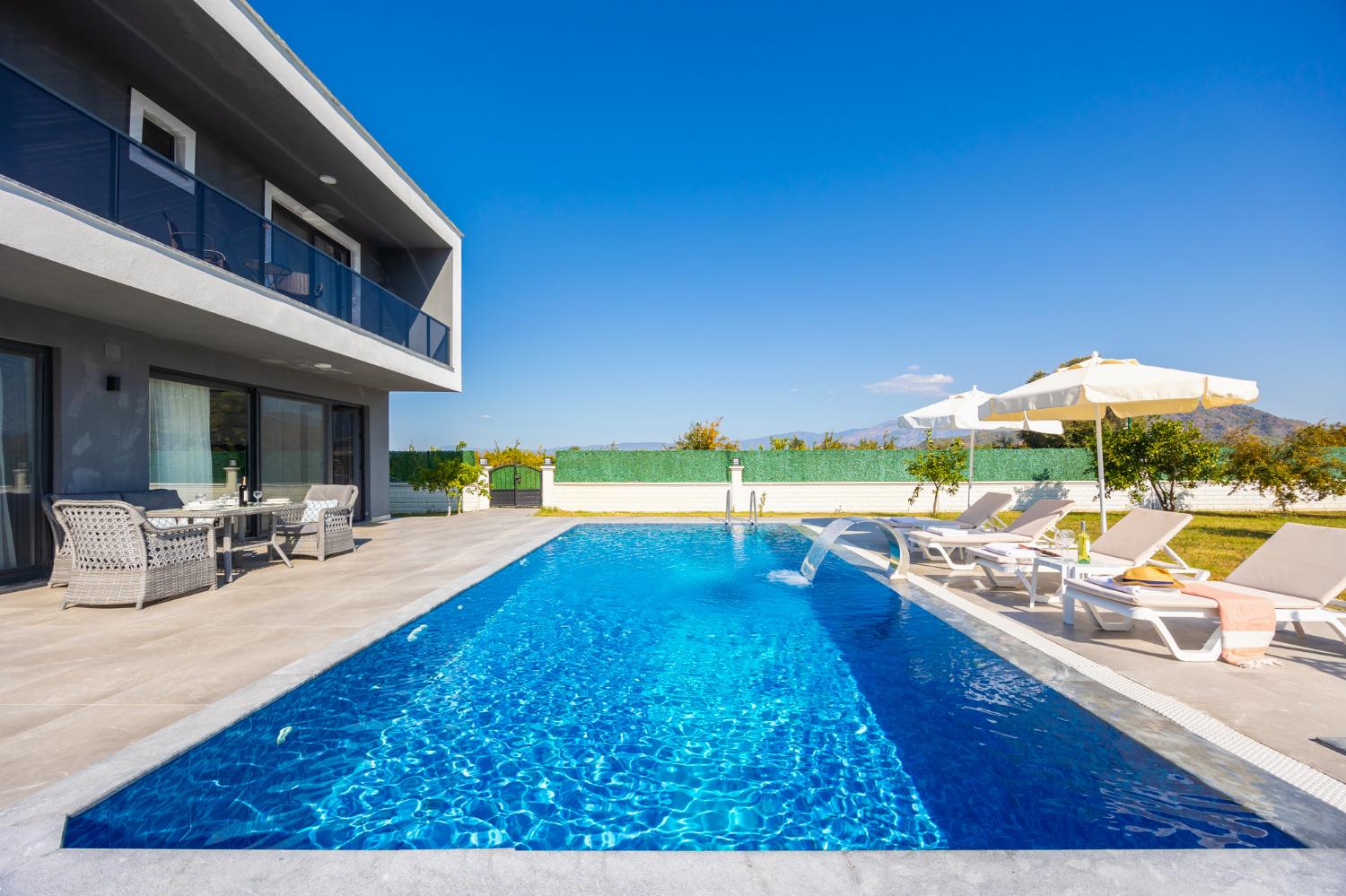 Private pool, terrace, and garden