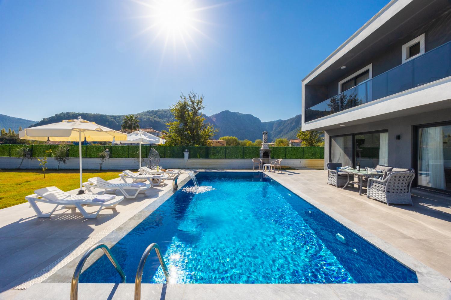 Private pool, terrace, and garden