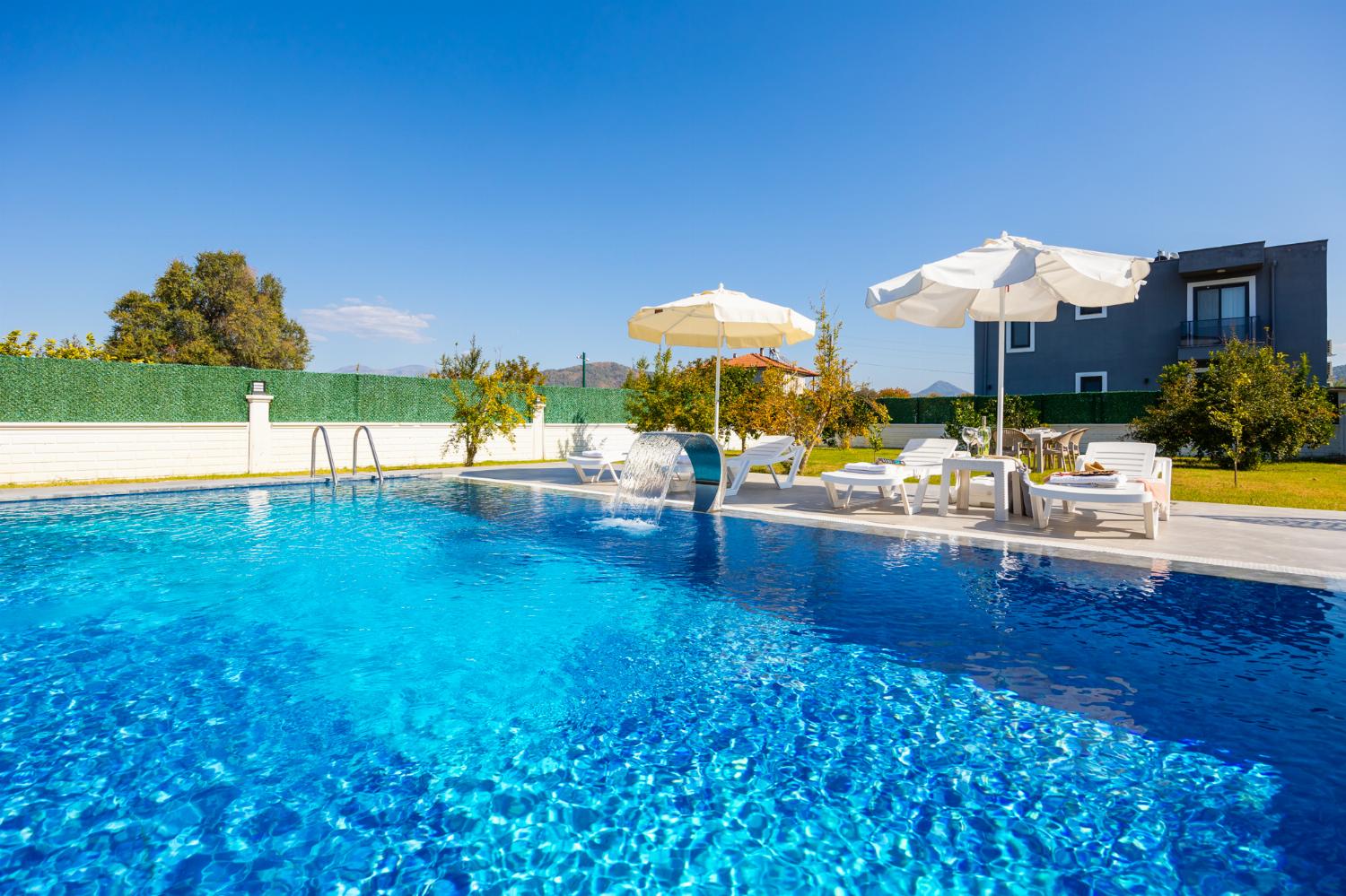 Private pool, terrace, and garden