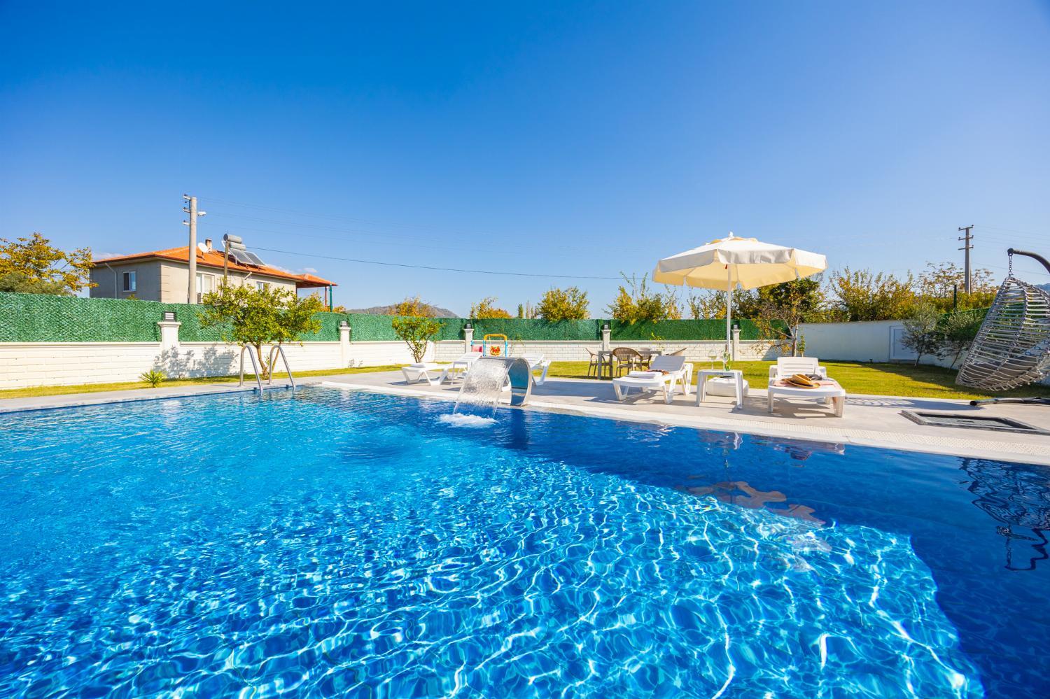 Private pool, terrace, and garden